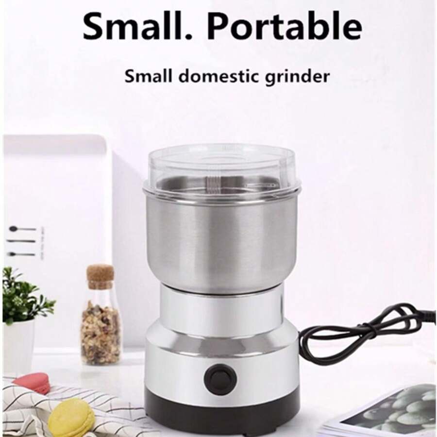 1PCS Mini molinillo de ajo para cocina, molinillo de ajo multifuncional para cocinas domésticas, máquina para picar chile, jengibre y ajo, molinillo eléctrico de café y especias, acero inoxidable, multifuncional. - Multicolor - Ver 1