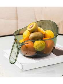 1个塑料淘米器，9x5英寸，带细孔和符合人体工程学的手柄，多功能果蔬清洗碗，小巧轻便，高效沥水和冲洗 - 一個 - 查看 11