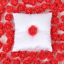 50/100/200/300/400/500个迷你泡沫玫瑰花头，人造花泡沫假花散装，适用于DIY工艺品、婚礼花束、婴儿派对、派对餐桌装饰、家居装饰、情人节礼物 - 紅色 - 查看 6