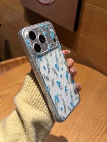 1个极简主义花卉透明UV喷绘蓝色花朵图案手机壳，适用于户外旅行、摄影、工作、学习、休闲等场合，兼容 7/8/7 Plus/8 Plus/X/XR/XS Max/11/11 Pro/11 Pro Max/12/12 Pro/12 Pro Max/12 Mini/13/13 Pro/13 Pro Max/13 Mini/14/14 Pro/14 Pro Max/14 Plus/15/15 Pro/15 Pro Max - 彩色 - 查看 3