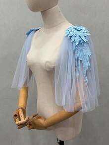 1 对黑色翼形铆钉薄纱肩章深色新娘配饰，30 厘米女士秋装 - 彩色 - 查看 24