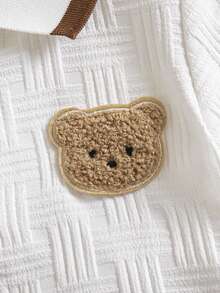 2件套男婴提花Polo衫和休闲短裤套装，夏季 - 棕色 - 查看 4