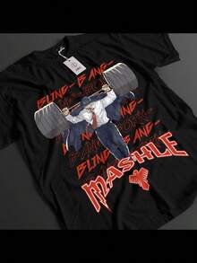 Mashle Shirt Mash Tshirt Lance T-Shirt Dot Top Finn Manga Abyss Anime Rayne Tee (6) - 黑色 - 查看 1