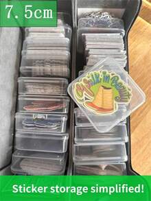 6/12pcs Mini Sticker Storage Boxes, Transparent Plastic Bead Storage Boxes, Suitable For Collecting Small Items, Beads, Jewelry, Business Cards, Game Accessories, Crafts, School Supplies, Ideal For Back To School, Christmas, Halloween And More Occasions - Trong suốt - Xem 2