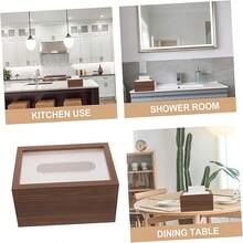 1pc Walnut Wood Luxury Tissue Box, High-End Wooden Napkin Holder For Home & Living Room, Essential Eid Al-Fitr Gift, Random Style - Random Styles - View 6