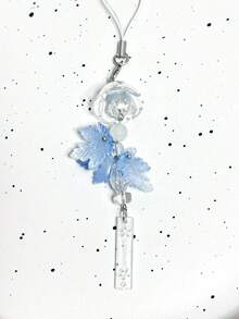 1 pieza "Invierno Frío" Cordón de identificación hecho a mano con cuentas azules CCD, Encantador estilo Ins Charm para correa de teléfono de chica - Celeste - Ver 2