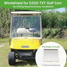 10L0L Golf Cart Windshield Compatible with EZGO TXT Gas and Electric Models Lightweight EZGO TXT Windshield Foldable Windproof Waterproof - Claro - Ver 5