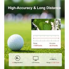 Range Finder Golf Rangefinder with Slope1100 Yards Golf Range Finder Magnetic 6X Magnification with Flag Pole Lock Vibration for Golf Course - Jugar al golf - Ver 6