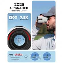 Golf Rangefinder with Slope 1300 Yards Laser Range Finder Golf 7.5X Magnification Flag Pole Locking Vibration Rechargeable Range Finders with Magnet Golf Accessories for Men Women Sightflag GF1 - Gris - Ver 4