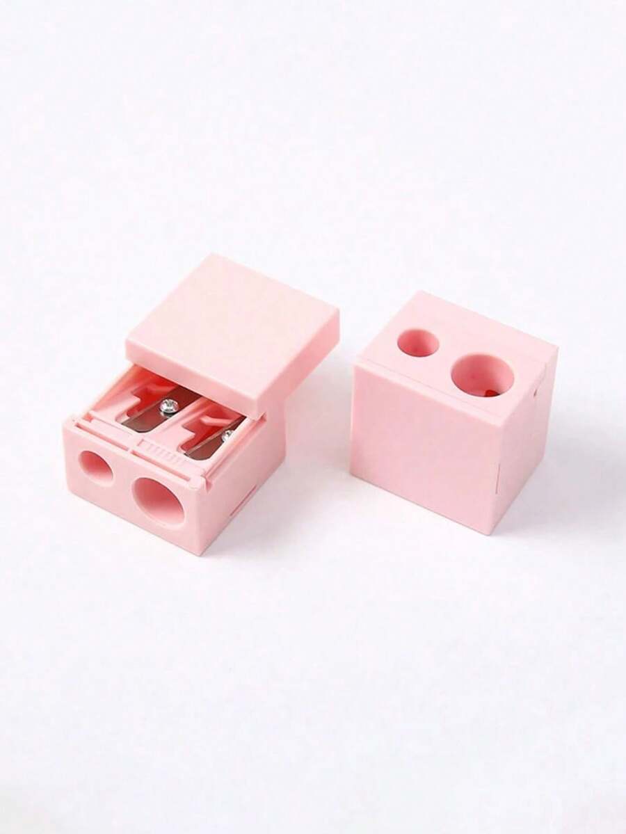 2/1pc Mini Pencil Sharpener, Eyebrow Pencil Sharpener, Minimalist Transparent Pencil Sharpener, Student Pencil Sharpener, Manual Pencil Sharpener - Multicolor - View 1