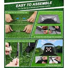 Golf Net 10x7FT Golf Practice Net with Tri-Turf Mat for Outdoor Indoor All-in-One Golf Hitting Aid Nets for Backyard Training Driving Chipping Swing Gifts for Men/Him/Dad/Golfer - Negro - Ver 7