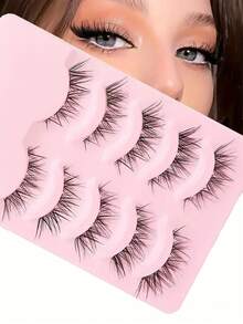 Anime Eyeliner Basics: How To Achieve "Full Glue-On" With 5 Pairs Of False Lashes For Naturally Big Eyes - Black - View 1