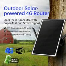 Enrutador solar 4G módem LTE Cat.1 para exteriores punto de acceso WiFi6 de 2.4 GHz ranura para tarjeta VSIM y SIM batería integrada de 26000 mAh impermeable IP66 ideal para cámaras de - como en la foto - Ver 3