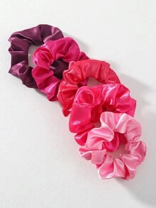 10pcs/Set Colorful Fabric Scrunchies, Stretchy Hair Ties, Versatile Hair Accessories, Suitable For All Seasons Scrunchy Hair Ties Ponytail Holders,Summer,Holiday,Travel - Multicolor - View 3