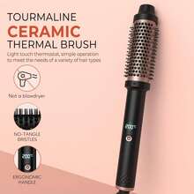 UKLISS 32mm Curling Brush & Curling Iron, Hot Brush Can Straighten And Create Loose Curls, Dual Voltage Suitable For Travel And Quick Curling & Straightening (Black) - Black - View 9