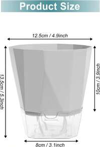 Samhe 3 Pack Self Watering Planter Pots, 4.9 Inch African Violet Pots For Indoor Outdoor Windowsill Gardens, Plant Pot With Wick Rope And Reservoir - ColorA - 查看 2