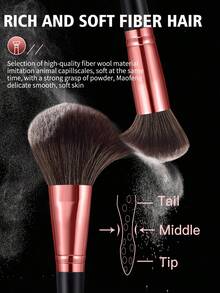 33PCS All-In-One Makeup Brushes Set: 32PCS High-Resilient Makeup Brushes+ 1pc Reusable Storage Bag – Dry & Wet Dual-Use With Easy Organization - Black - View 2