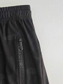 Hidkat Quần dài nam thời trang co giãn họa tiết rằn ri, nhẹ, thoáng khí với túi khóa kéo, thích hợp cho tập thể dục, chạy bộ và các hoạt động ngoài trời vào mùa xuân và mùa thu. - màu đen - Xem 6