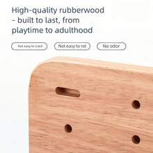 Juguetes educativos de madera certificados CPC CE EN71, juguetes de entrenamiento de pensamiento lógico para bebés, juego de bloques de construcción de ajedrez de madera - Multicolor - Ver 8