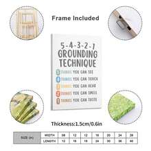 1pc Framed Wall Deocr Canvas Poster Grounding Technique Control Calming Corner Posters, Mental Health Posters, Office Wall Decor, Classroom Educational Poster Emotions Chart Coping Skills, Counselor Office Decor, Wall Art With Frame - I - View 3