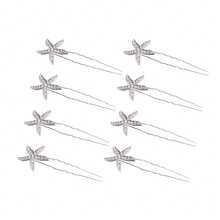 4/8pcs Star Rhinestone Side Comb, Elegant & Stylish, Suitable For Party, Wedding, Women - Silver - View 6