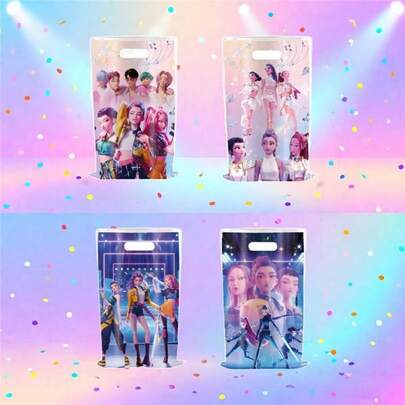 SHARLOVY 10pcs/Set New Girl Group Theme Birthday Party Gift Bags, Disposable Pearl Membrane Gift Storage Tote Bags, Suitable For New Year, Valentine's Day, Easter Gifts