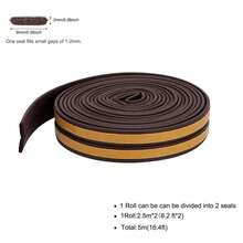 5M Door & Window Weather Stripping, Soundproof Insulation Seal Strip With Self-Adhesive Rubber Collision Protection - A - View 10