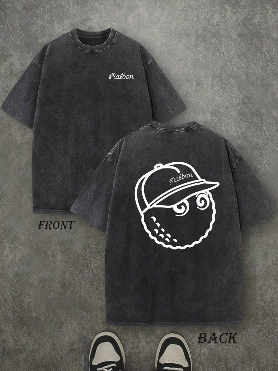 Retro Vintage Golf Masters Graphic T Shirts, (230g 100 Percent Cotton T-Shirt), Fashionable Vintage Washed Men's Cotton T-Shirt, A Perfect Surprise Gift For Family And Friends, Dropped Shoulder Design, Round Neck, Male And Female T-Shirt, Men's Summer T-Shirt, Holiday Gift, Ideal Present. - 黑色 - 查看 1