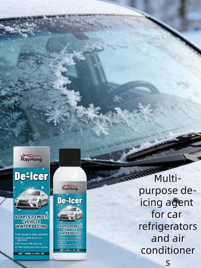 rayhong Ice & Snow Remover - Deicing Solution For Refrigerator, Air Conditioner, Car Windshield, Rearview Mirror, Door Handles, Multi-Surface Snow & Ice Cleaning