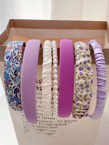 新款珍珠多功能发带，女士布艺发箍头饰套装 - 彩色 - 查看 20