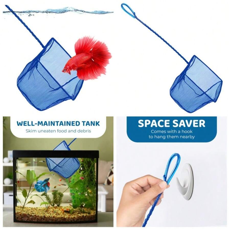 Extra Soft Nylon Fish Net With Handle For Aquarium Tank Maintenance,  For Delicate Fins, 5x4 Inches Net 11 Inches Long Handle - 1 - View 1