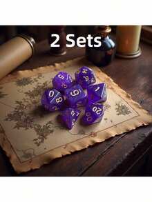 Axe-Shaped ABS Resin D20 Dice Set, 7pcs D&D Polyhedral Dice With 3D Printed Storage Box, Suitable For D&D Tabletop Role-Playing Games (TTRPG, RPG) Or Other Board Games | Unique Dice Sword Design, Suitable For Summer Night Gaming Parties, Christmas Personalized Gifts (For Boyfriend), Creative Gifts For Men, Interesting Gifts For Teenagers - Multicolor - View 19