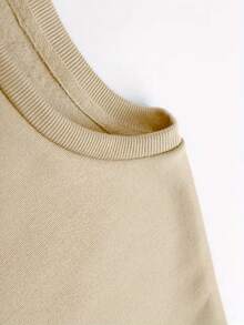 Sweat Shirt2025 New Sweatshirts Women's Casual Round Neck Sweatshirt With Teddy Bear Graphic, 100% Polyester Fabric, Alphabet Pattern Appliqué, AutumnWinter Fashion Top, Weight 250gM² Loose And ComfortableLoose And Comfortablevalentines Clothes - 杏色 - 查看 3