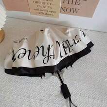 Fashion French Letter Rose 8-Rib Reinforced Black Coating Umbrella, Anti-UV Sun & Rain Dual-Use - Alphabet Rose Series - View 2