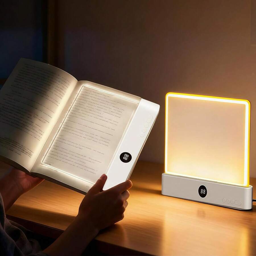 Đèn đọc sách LED di động, đèn sách LED phẳng trong suốt có thể sạc lại, 3 chế độ chiếu sáng, bảo vệ mắt, đèn bàn điều khiển cảm ứng có thể điều chỉnh độ sáng, thích hợp cho phòng ngủ, phòng học, chiếu sáng trong nhà, đèn đọc sách cạnh giường, đèn ngủ phòng ngủ, thiết kế hình trụ thời trang, đèn ngủ có thể điều chỉnh độ sáng.