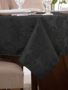 Jacquard Tablecloth For 4, 6, Or 8 People. - Black - View 2