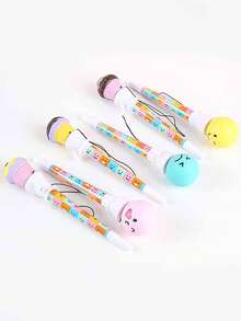 1支/3支装笑脸减压圆珠笔 0.5mm 黑色中性笔，趣味办公及学生用品，女士适用 - 表情包原子筆 - 查看 7