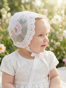 1pc Vintage Palace Style Embroidered Pink Retro Hat - 1PC - View 4