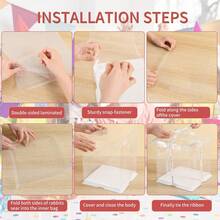 1个透明蛋糕盒，带透明盖，适用于蛋糕、糕点、巧克力、饼干、馅饼、生日派对、婚礼、情人节、礼品包装（不含丝带） - 彩色 - 查看 5