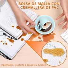 38 Pcs Bolsas de Malla con Cierre, Bolsas impermeables con cremallera de PVC,Organizador de Archivos Tamaño A4, Carpeta Organizadora de Documentos, para Aula, Escuela, Oficina, Suministros de Viaje - / - Ver 3