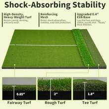 3-in-1 Golf Hitting Mat 5x4ft Thick Golf Practice Mat with Alignment Line Fairway/Rough/T-Turf Golf Training Mat 14 Tees Golf Mats Practice Indoor Outdoor for Hitting Driving Swing Chipping - Un profesional de 5x4 pies - Ver 3