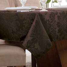 Jacquard Tablecloth For 4, 6, Or 8 People. - Rust Brown - View 2