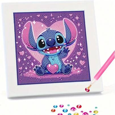 Embroidery Diamond Painting Kit With Tools, Handmade DIY Relaxing Art Decor Gift, Suitable For Valentine's Day, Thanksgiving Gift (Requires Self-Assembly And Completion, Including Canvas, Diamonds, Tool Set And White Plastic Frame)