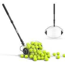 Tennis Ball Pickleball Collector Roller No Bending Over Quick Rolling Picker for Up to 40 Tennis Balls - TB04S (forma ovalada) - Ver 8