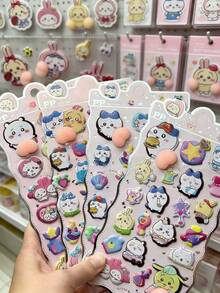 1pc Random 3D Cute Squeeze Sticker, Suitable For Decorating Phone, Laptop, Luggage, Water Bottle, Skateboard, Notebook And Guitar. Great For Daily Use And Children's Birthday Gifts. - Multicolor - View 7