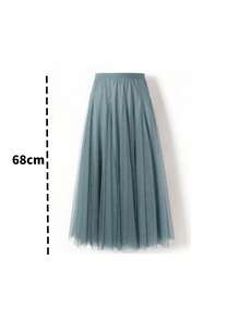 1 件女式高腰长裙,95 厘米长,可选浅蓝色、粉色、深绿色、蓝灰色、黑色、白色、红色,蓬松芭蕾舞短裙款式,4 层网眼 + 1 衬里,无骨,适合派对、舞台、节日、夏季角色扮演服装 - 多色 - 查看 27