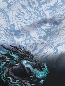 男士休闲渐变龙纹印花圆领短袖T恤，夏季 - 彩色 - 查看 5