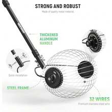 Tennis Ball Pickleball Collector Roller No Bending Over Quick Rolling Picker for Up to 40 Tennis Balls - TB04S (forma ovalada) - Ver 5