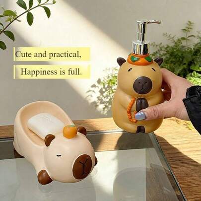 1pc Capybara Soap Dish Drain Soap Holder For Bathroom Home Use, Cute Cartoon Soap Dish, Housewarming Gift, Surprise Gift For Friends