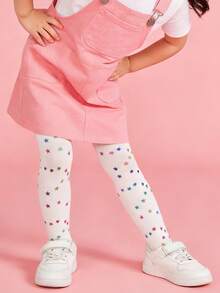 Colorful Dance Tights, Colorful Butterfly & Star Printed Stirrup Tights For Kids, Soft & Comfortable, Colorful Printed Tights - Multicolor - View 30